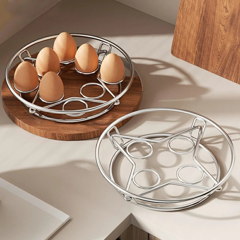 Stainless Steel Steaming Rack 8-Ring Design Thickened Solid Water Separator Egg Steamer Stand for Home - 5