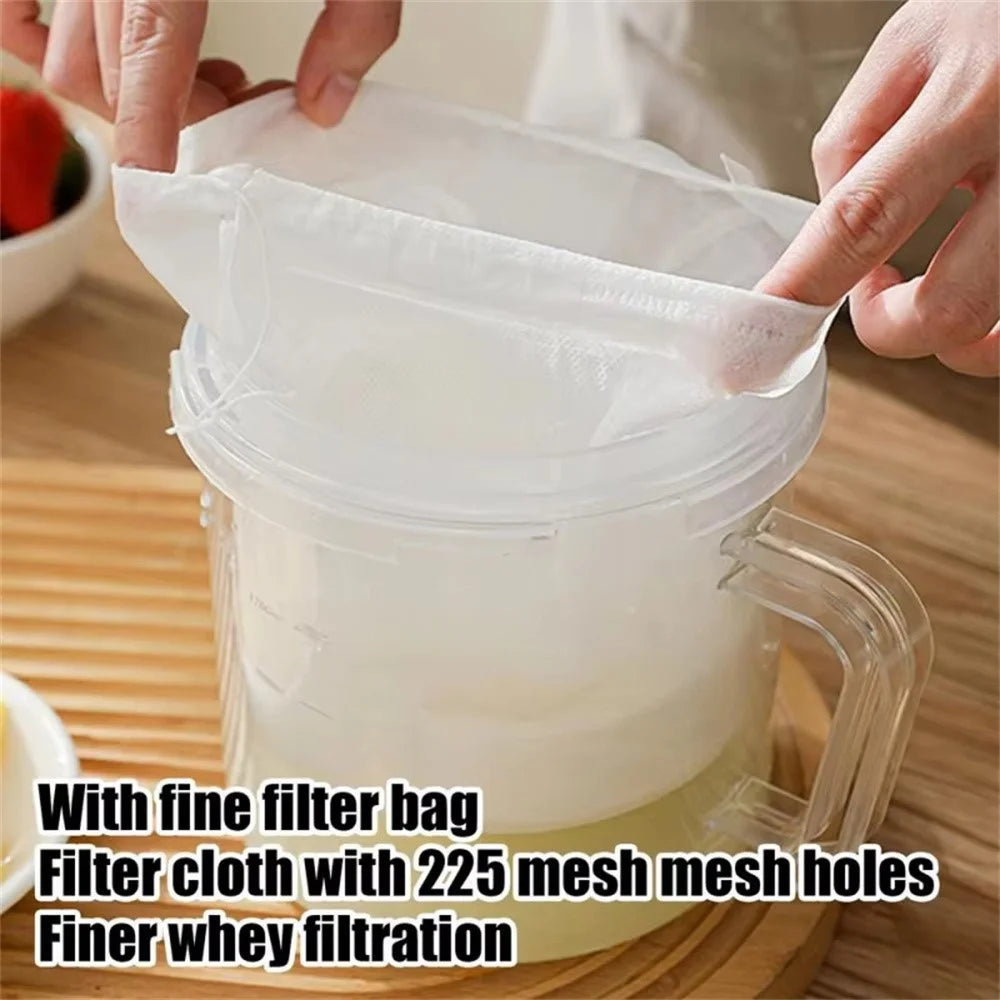 Yogurt Strainer for Homemade Cold Brew Whey Separator Filter Cheesecloth Yogurt Filtering (No FDA, BPA-Free) - Yellow - 2