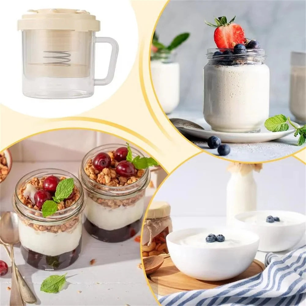 Yogurt Strainer for Homemade Cold Brew Whey Separator Filter Cheesecloth Yogurt Filtering (No FDA, BPA-Free) - Yellow - 5