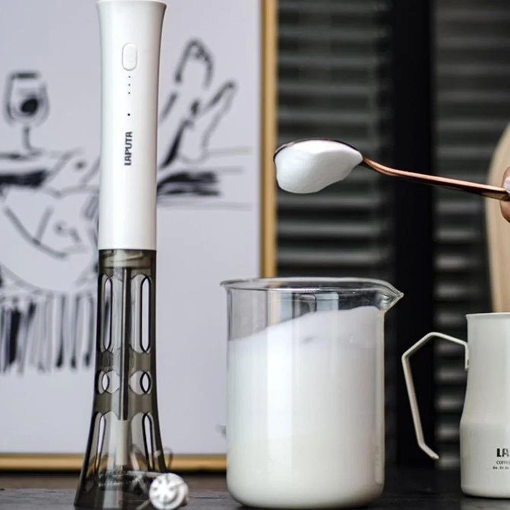 LAPUTA Electric Milk Frother Coffee Latte Art Automatic Whisk Mixer Double-Headed Stirrer for Home / Cafe - 2