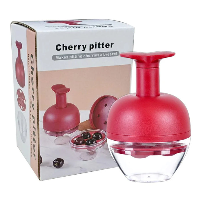 4-Hole Press Cherry Pitter Cross Pitting Column Fruit Stone Remover Strong Spring Auto-Rebound for Home (No FDA) - 7