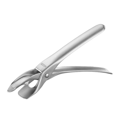 304 Stainless Steel Anti-Scald Tongs Kitchen Hot Plate Gripper Ergonomic Non-Slip Clamp for Bowl Dish - Silver - 1