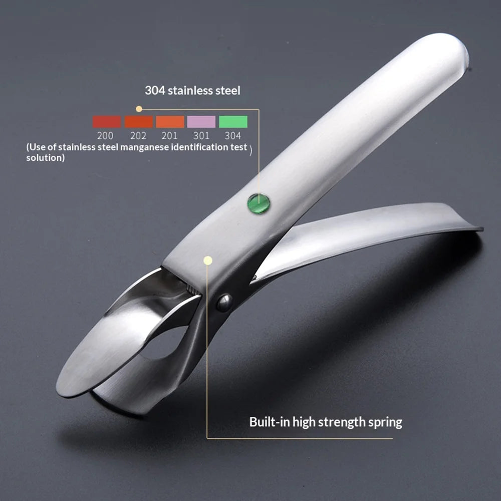 304 Stainless Steel Anti-Scald Tongs Kitchen Hot Plate Gripper Ergonomic Non-Slip Clamp for Bowl Dish - Silver - 5