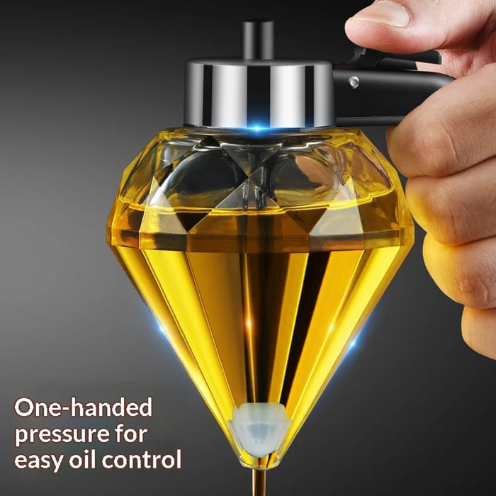 200ml Honey Dispenser Jar Multifunctional Diamond Shaped Glass Oil Dispenser Kitchen Tool (FCM Tested) - 200ml - 3