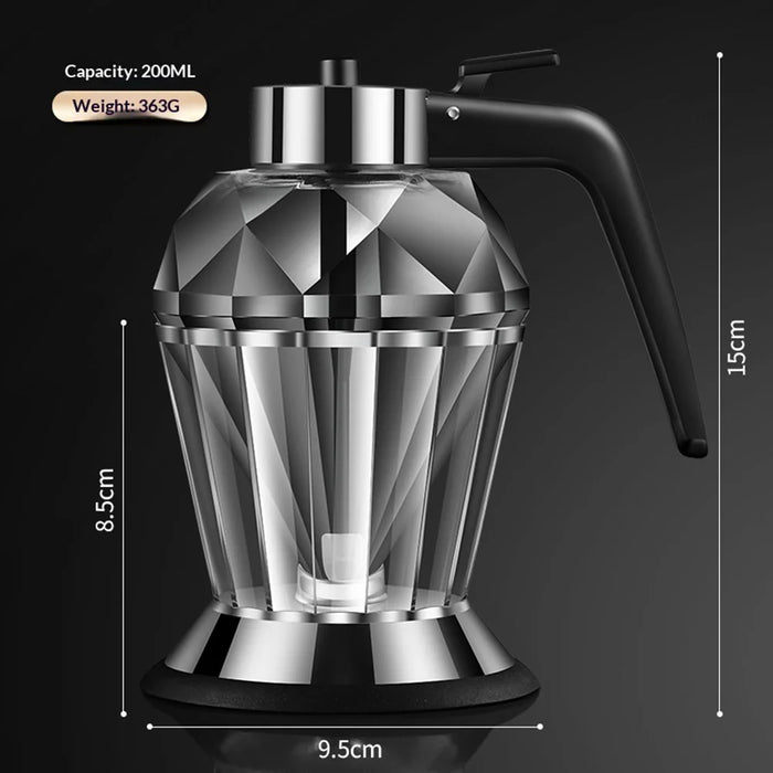 200ml Honey Dispenser Jar Multifunctional Diamond Shaped Glass Oil Dispenser Kitchen Tool (FCM Tested) - 200ml - 4