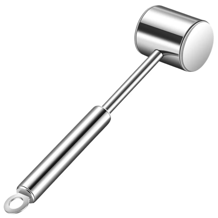 304 Stainless Steel Meat Tenderizer Hammer Long Handle Meat Mallet Kitchen Tool (FCM Tested, BPA Free) - Square Tail - 1