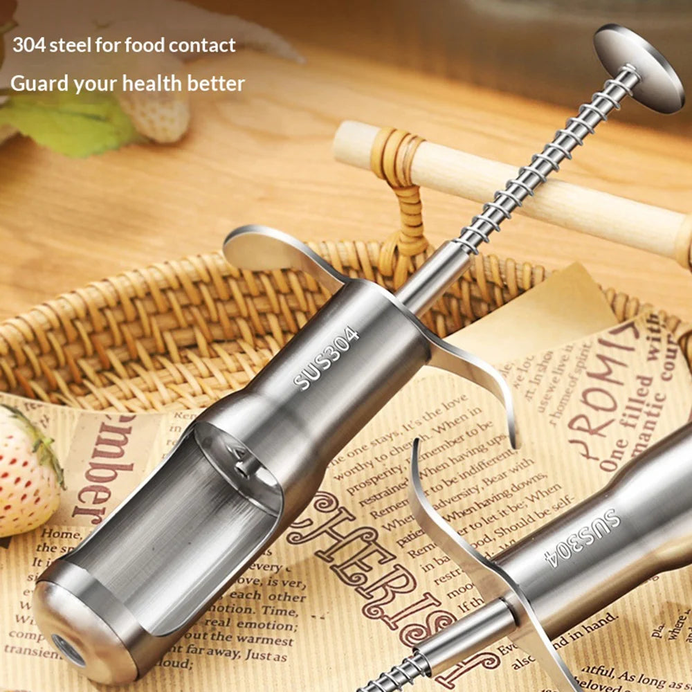 Size S Red Date Pitter 304 Stainless Steel Jujube Corer Fruit Core Remover Tool (FCM Tested, BPA Free) - Size S - 2