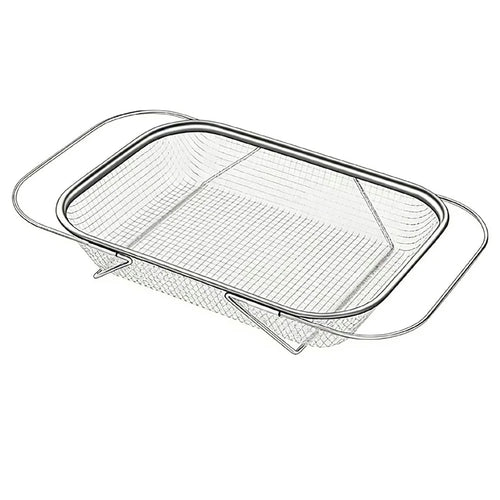 Medium Size Kitchen Sink Hanging Drain Basket Stainless Steel Telescopic Washing Strainer for Vegetable Fruit - 1