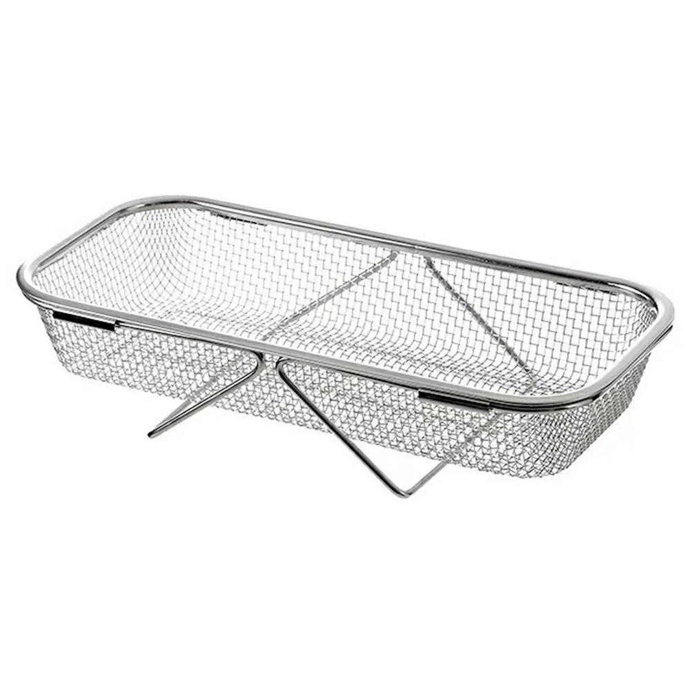 Medium Size Kitchen Sink Hanging Drain Basket Stainless Steel Telescopic Washing Strainer for Vegetable Fruit - 2
