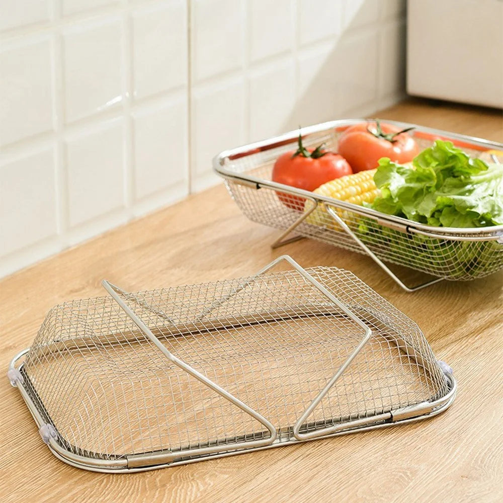 Medium Size Kitchen Sink Hanging Drain Basket Stainless Steel Telescopic Washing Strainer for Vegetable Fruit - 7
