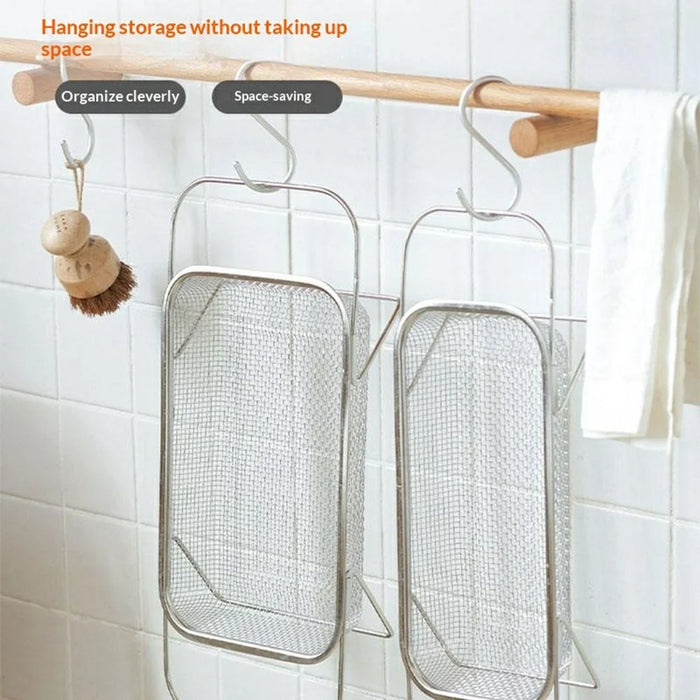 Large Size Kitchen Sink Hanging Drain Basket Stainless Steel Telescopic Washing Strainer for Vegetable Fruit - 4