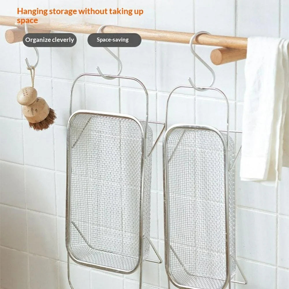 Extra Large Size Kitchen Sink Hanging Drain Basket Stainless Steel Telescopic Washing Strainer for Vegetable Fruit - 4