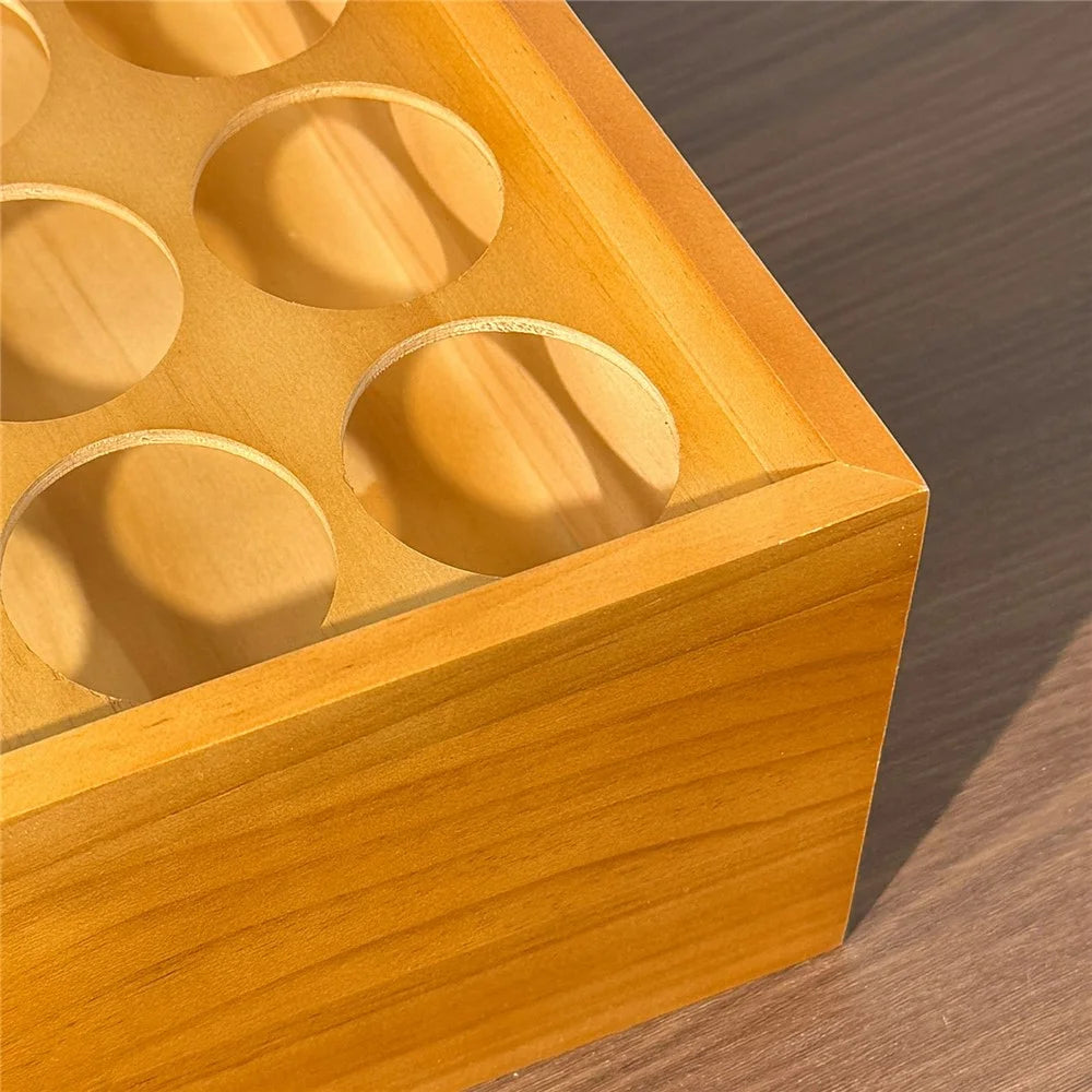 40x30x13cm Wooden Spice Rack 35-Grid Desktop Wall Mount Organizer Holder Stand - 5