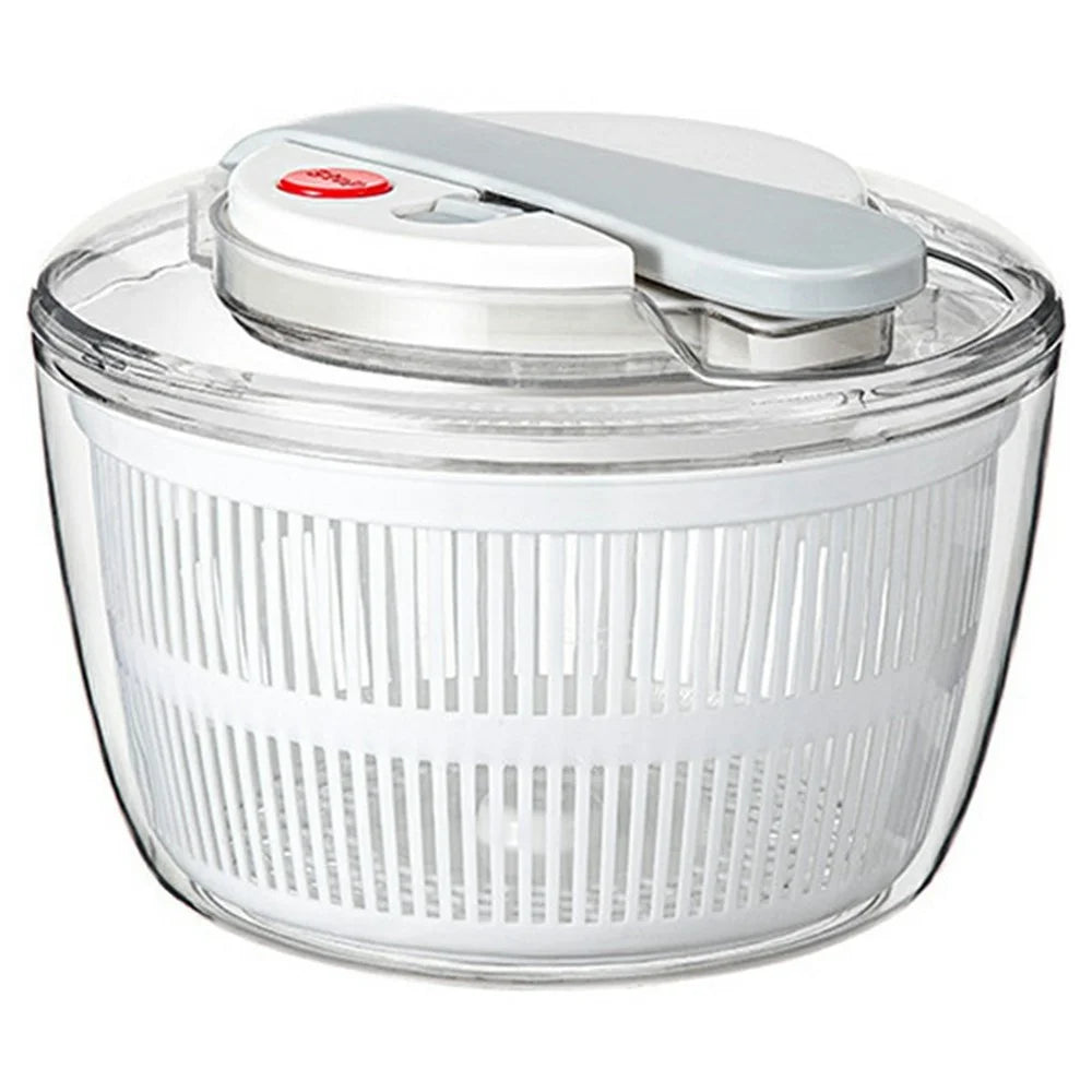 Manual Press Vegetable Spinner Salad Dryer Food Grade PP Drain Basket Dehydrator for Kitchen Washing (BPA-Free, No FDA) - White - 1