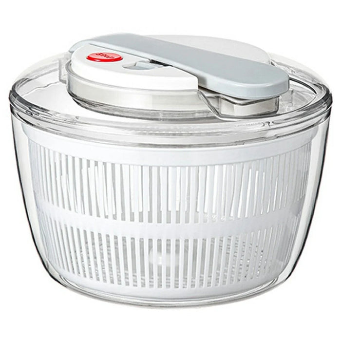 Manual Press Vegetable Spinner Salad Dryer Food Grade PP Drain Basket Dehydrator for Kitchen Washing (BPA-Free, No FDA) - White - 1