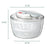 Manual Press Vegetable Spinner Salad Dryer Food Grade PP Drain Basket Dehydrator for Kitchen Washing (BPA-Free, No FDA) - White - 7