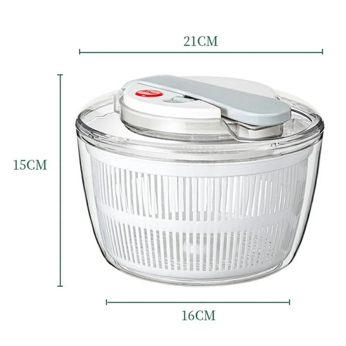 Manual Press Vegetable Spinner Salad Dryer Food Grade PP Drain Basket Dehydrator for Kitchen Washing (BPA-Free, No FDA) - White - 7