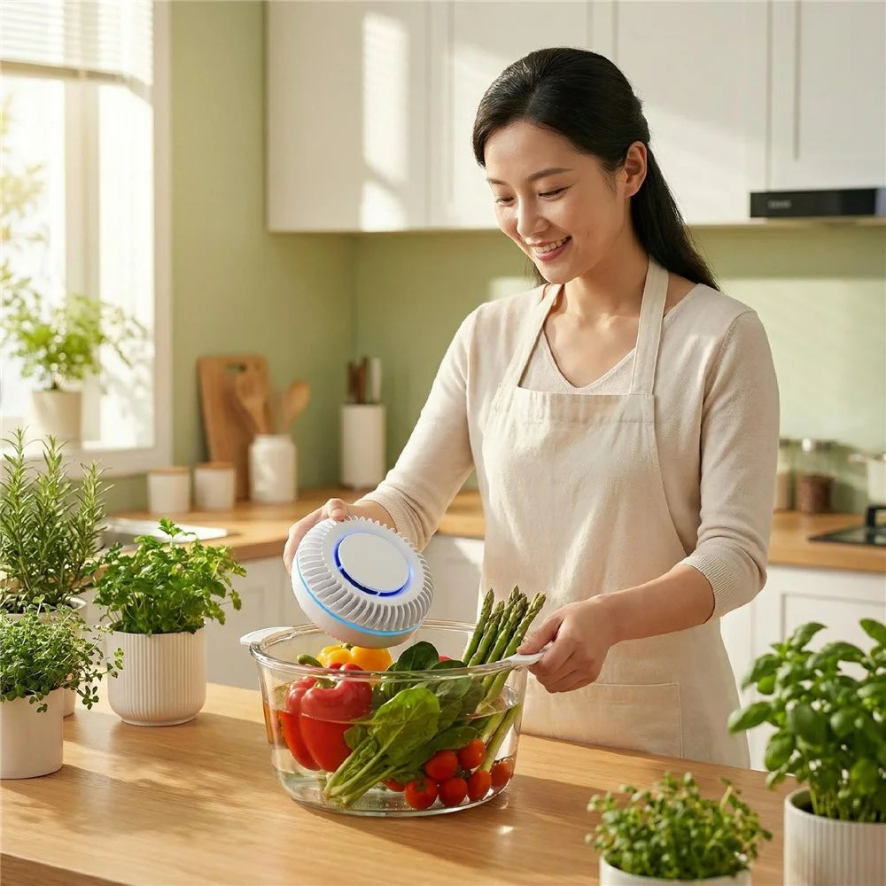 SU-206A Smart Sensing Food Purifier 30W Titanium Electrolysis IPX7 Waterproof Fruit Vegetable Cleaner - 5