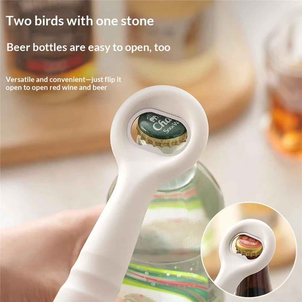 Air Pressure Wine Bottle Opener with Foil Cutter and Beer Bottle Opener Kitchen Gadget - Brown - 6