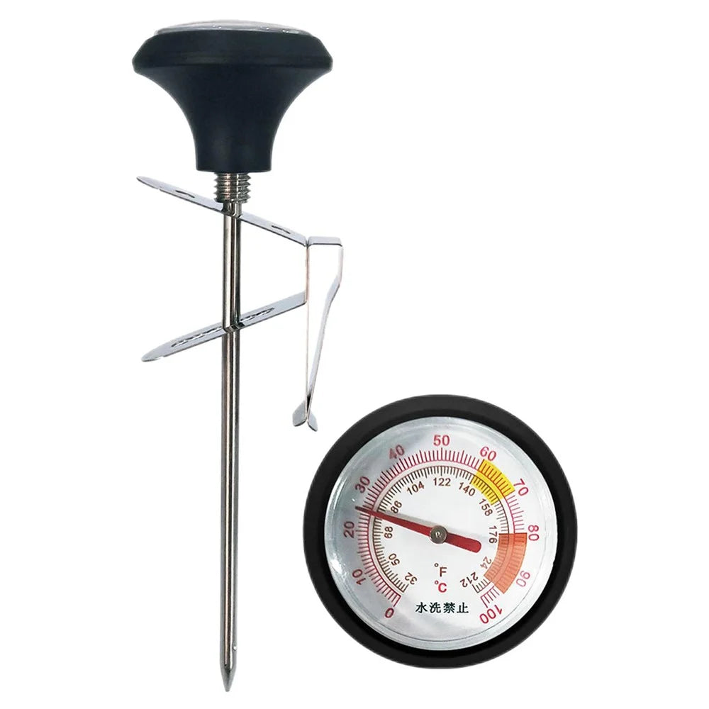 B-3 Stainless Steel Probe Thermometer Celsius and Fahrenheit Scale Thermometer with Clip for Coffee, Milk, Jam (No FDA Certificate) - 2