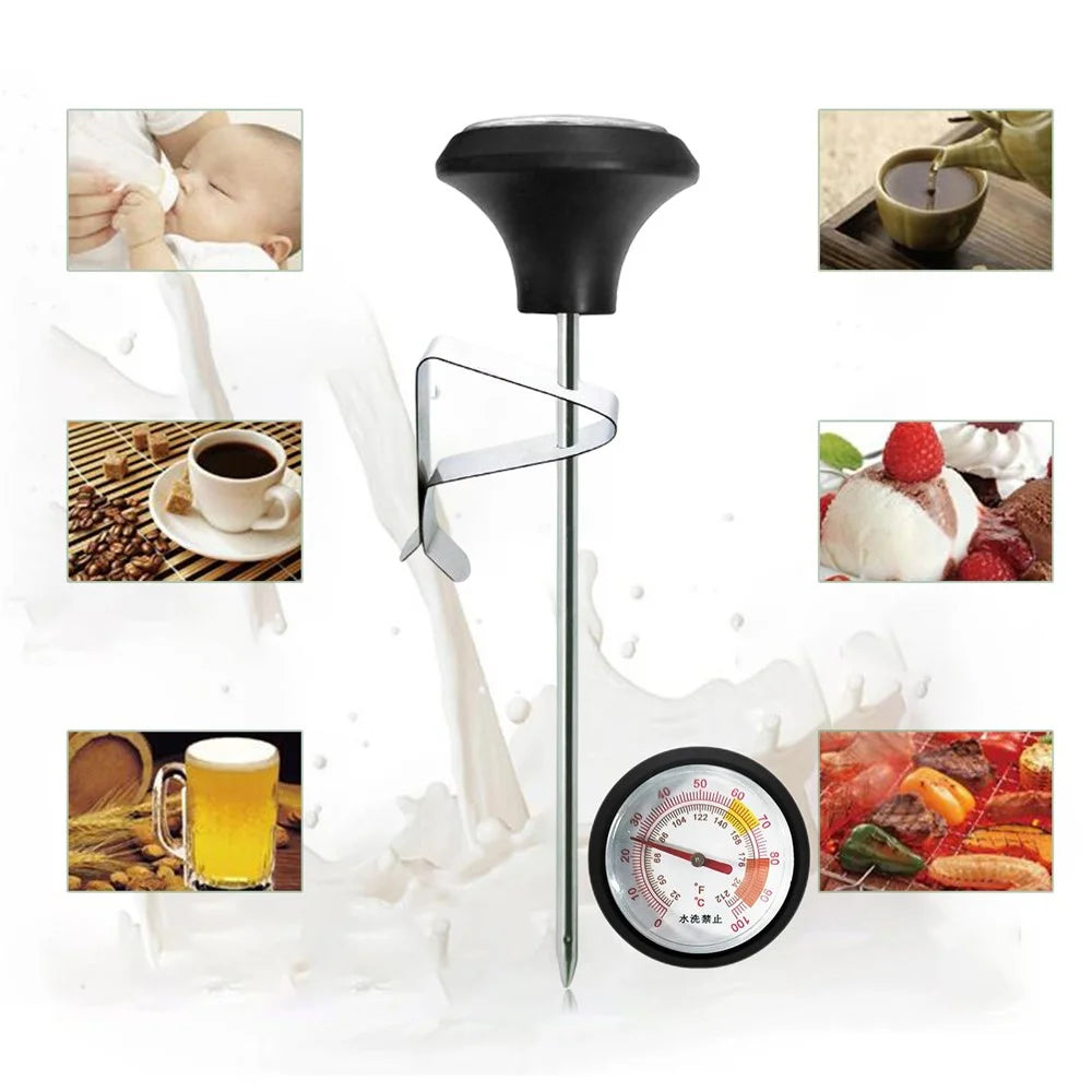 B-3 Stainless Steel Probe Thermometer Celsius and Fahrenheit Scale Thermometer with Clip for Coffee, Milk, Jam (No FDA Certificate) - 4