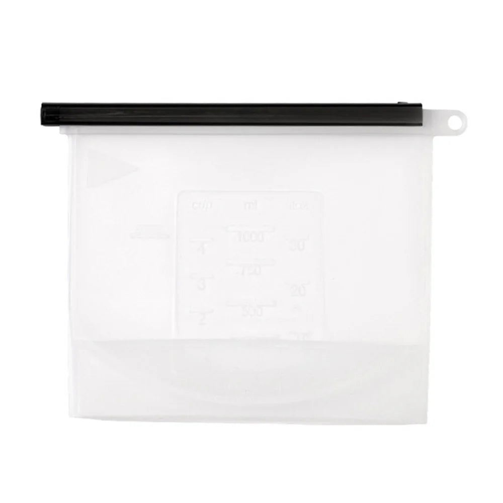 1000ML Silicone Food Organization Pouch Leakproof Kitchen Meat Fruit Fresh-Keeping Bag (BPA-free, No FDA Certified), Size: M - 1