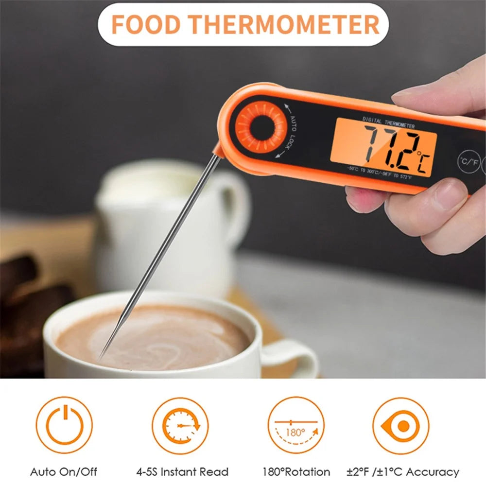 TS-6603 Foldable Kitchen Oven Thermometer Waterproof Food Meat Temperature Measurement Tool (BPA Free, FDA Certified) - 4
