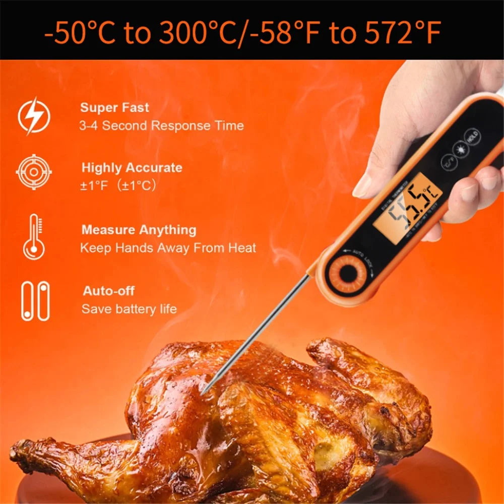 TS-6603 Foldable Kitchen Oven Thermometer Waterproof Food Meat Temperature Measurement Tool (BPA Free, FDA Certified) - 5