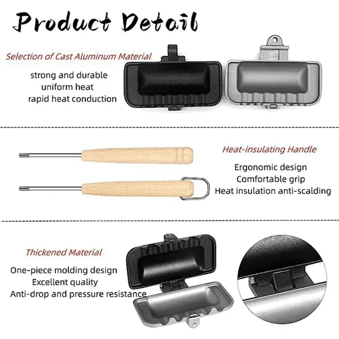 Kitchen Sandwich Pan Non-stick Frying Pan with Detachable Handle (BPA Free, No FDA Certificate) - 2