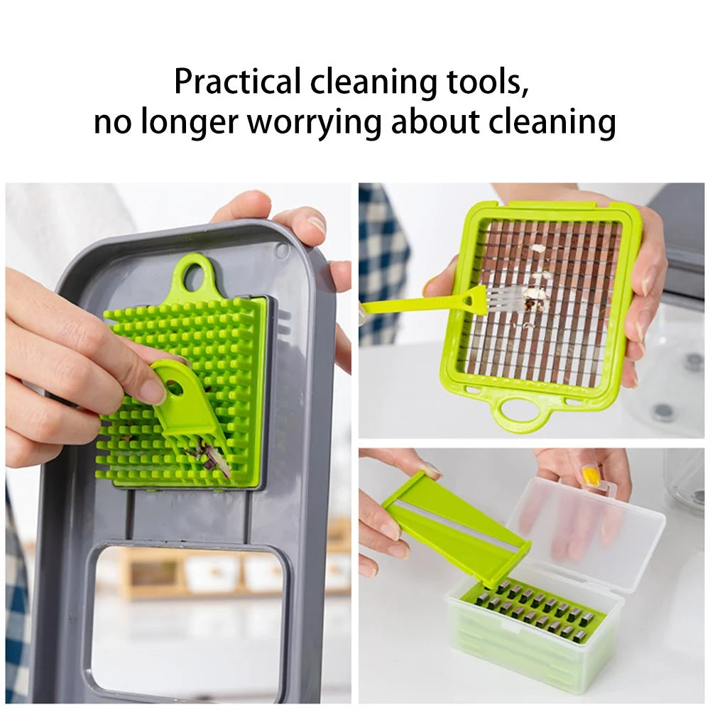 22 in 1 Kitchen Multifunctional Vegetable Chopper Cutter Fruit Slicer Grater Shredders Drain Basket (BPA Free, FDA Certified) - 3