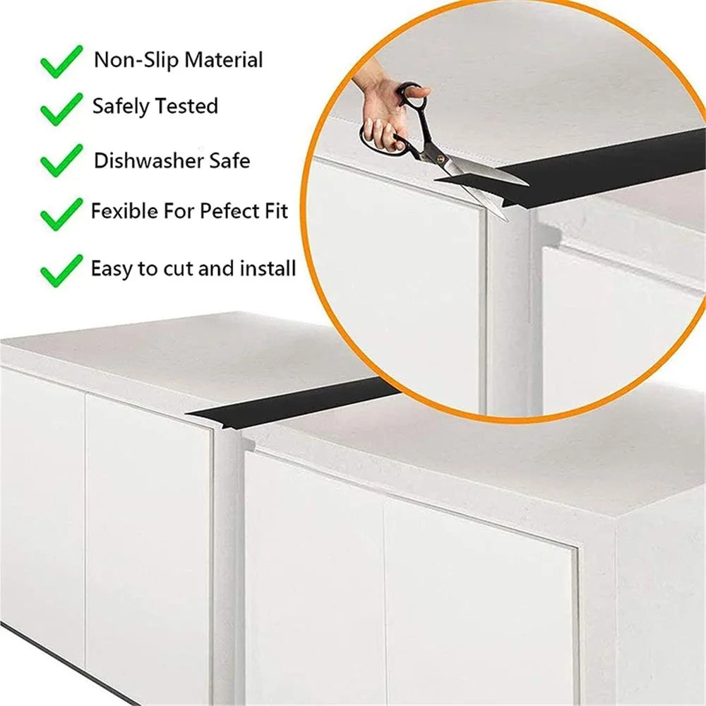 1Pc 21-inch Stove Gap Cover Anti-stain Cooker Gap Filler Fiberglass Cloth Kitchen Stovetop Protector - Black - 2