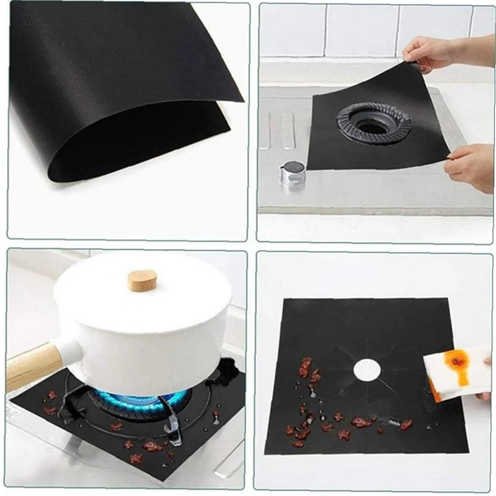 Easy to Wipe Clean Fiberglass Cloth Stove Burner Oil-proof Cover Gas Stove Burner Liner Non-Stick Gas Range Protector - 2