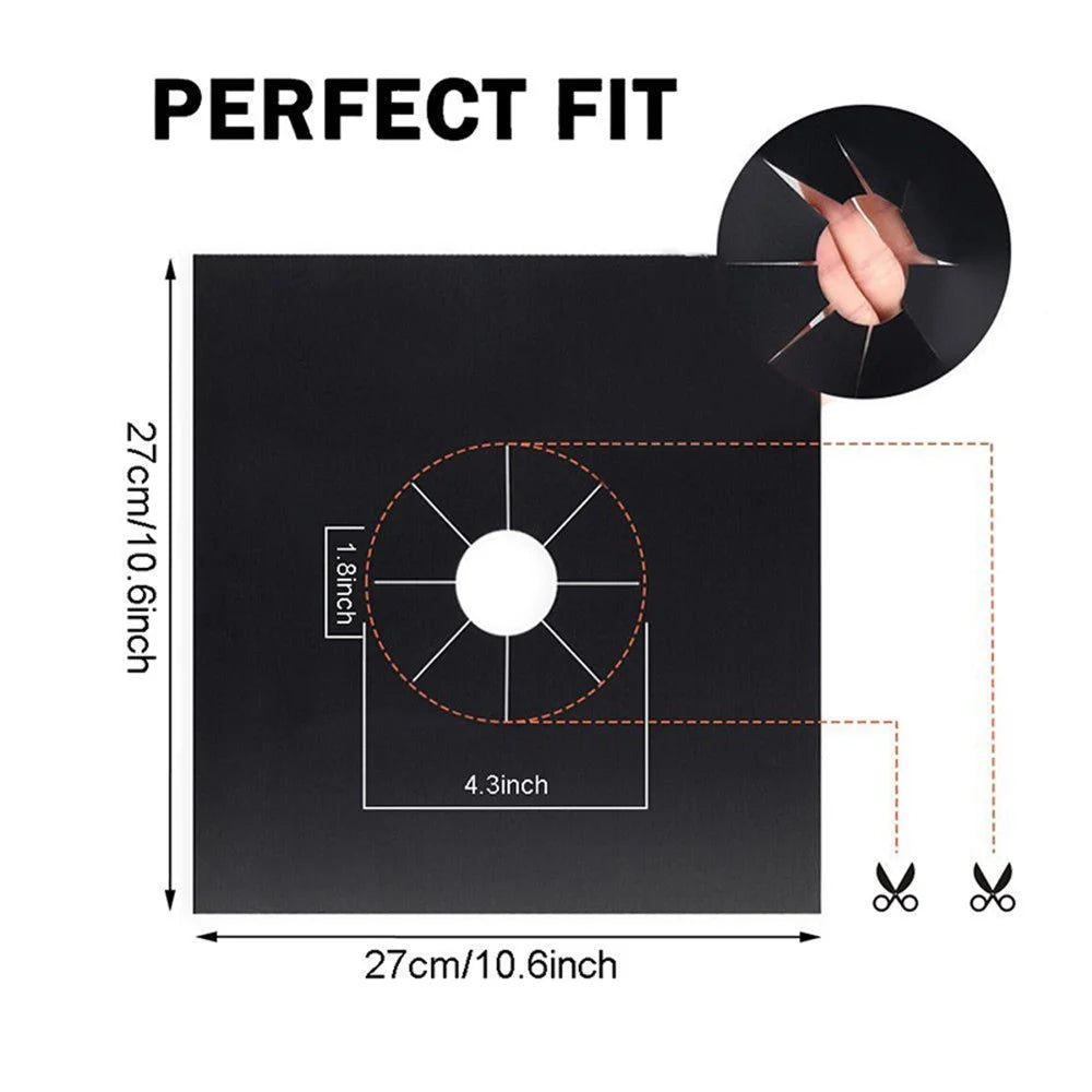 Easy to Wipe Clean Fiberglass Cloth Stove Burner Oil-proof Cover Gas Stove Burner Liner Non-Stick Gas Range Protector - 3