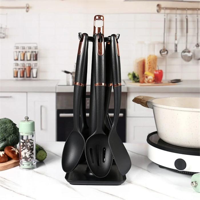 7Pcs Non-Stick Kitchenware Cooking Tool ABS+Nylon Spatula Ladle Potato Masher Set (BPA Free, No FDA Certificate) - 3
