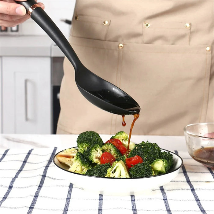 7Pcs Non-Stick Kitchenware Cooking Tool ABS+Nylon Spatula Ladle Potato Masher Set (BPA Free, No FDA Certificate) - 5