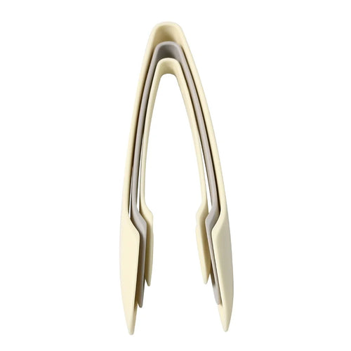 3Pcs / Set Food Tongs PP Salad Bacon Steak Clamp Food Bread Clip (BPA Free, No FDA Certificate) - Beige - 1