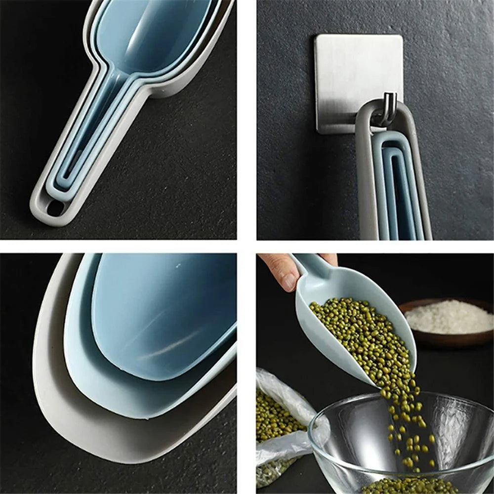 3Pcs / Set Ice Scoop Multifunctional Rice Grain Shovel Flour Scoop PP Food Scoop (BPA Free, No FDA Certificate) - 4