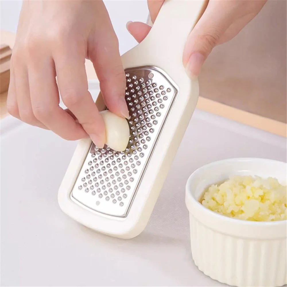 3Pcs / Set Multifunctional Fruit Vegetable Shredder PS+Stainless Steel Garlic Grater (BPA Free, No FDA Certificate) - Beige+Grey - 2