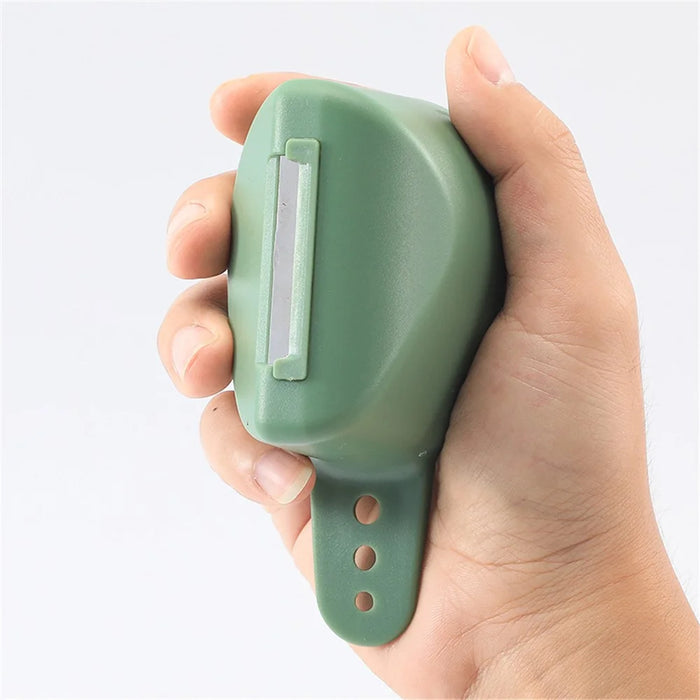 Stainless Steel Peeler with Storage Compartment Herb Stripping Kitchen Tool (BPA Free, No FDA Certificate) - Green - 6