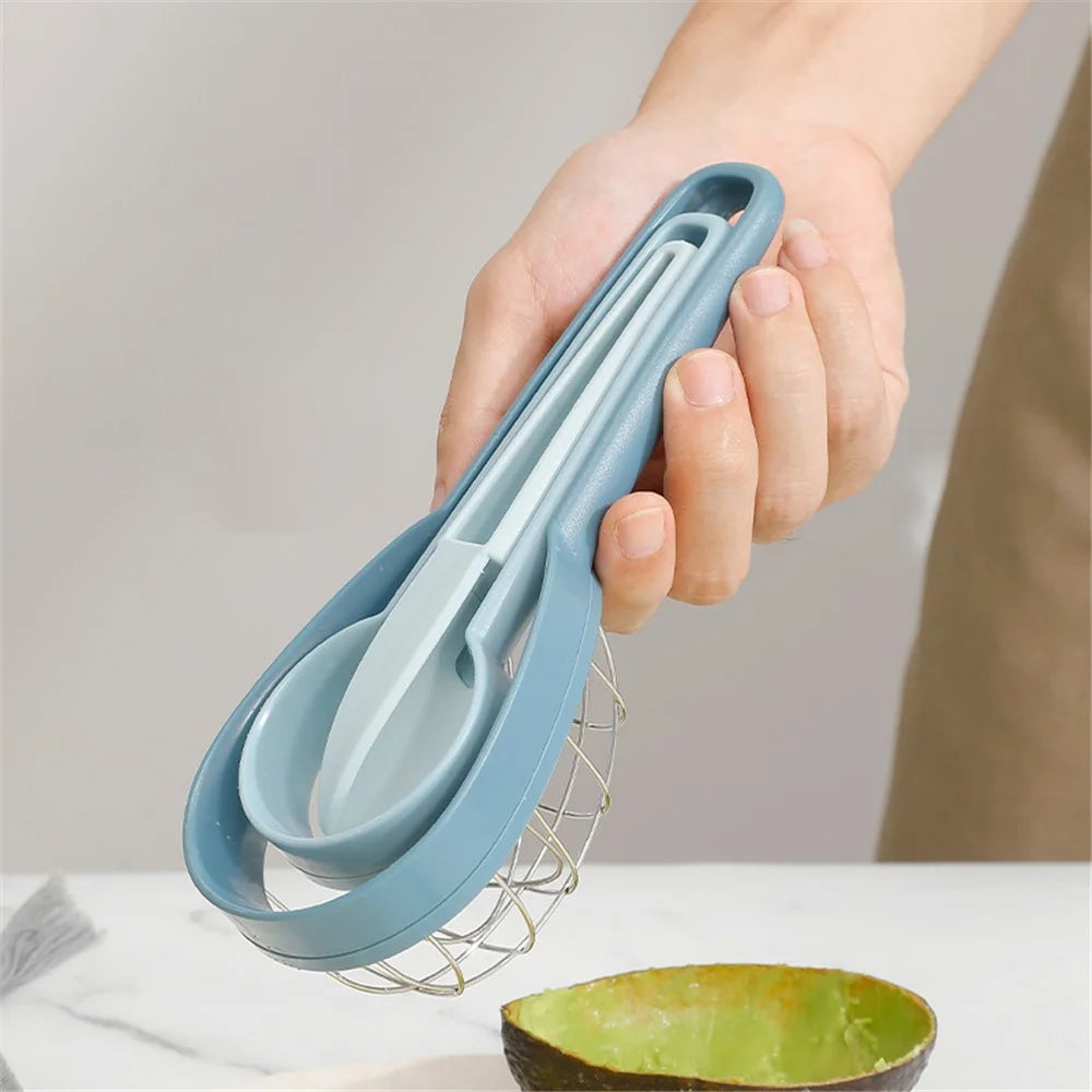 3-in-1 Avocado Slicer Kiwi Fruit Separator Dicing Corer Fruit Separation Tool (BPA Free, No FDA Certificate) - Blue - 4