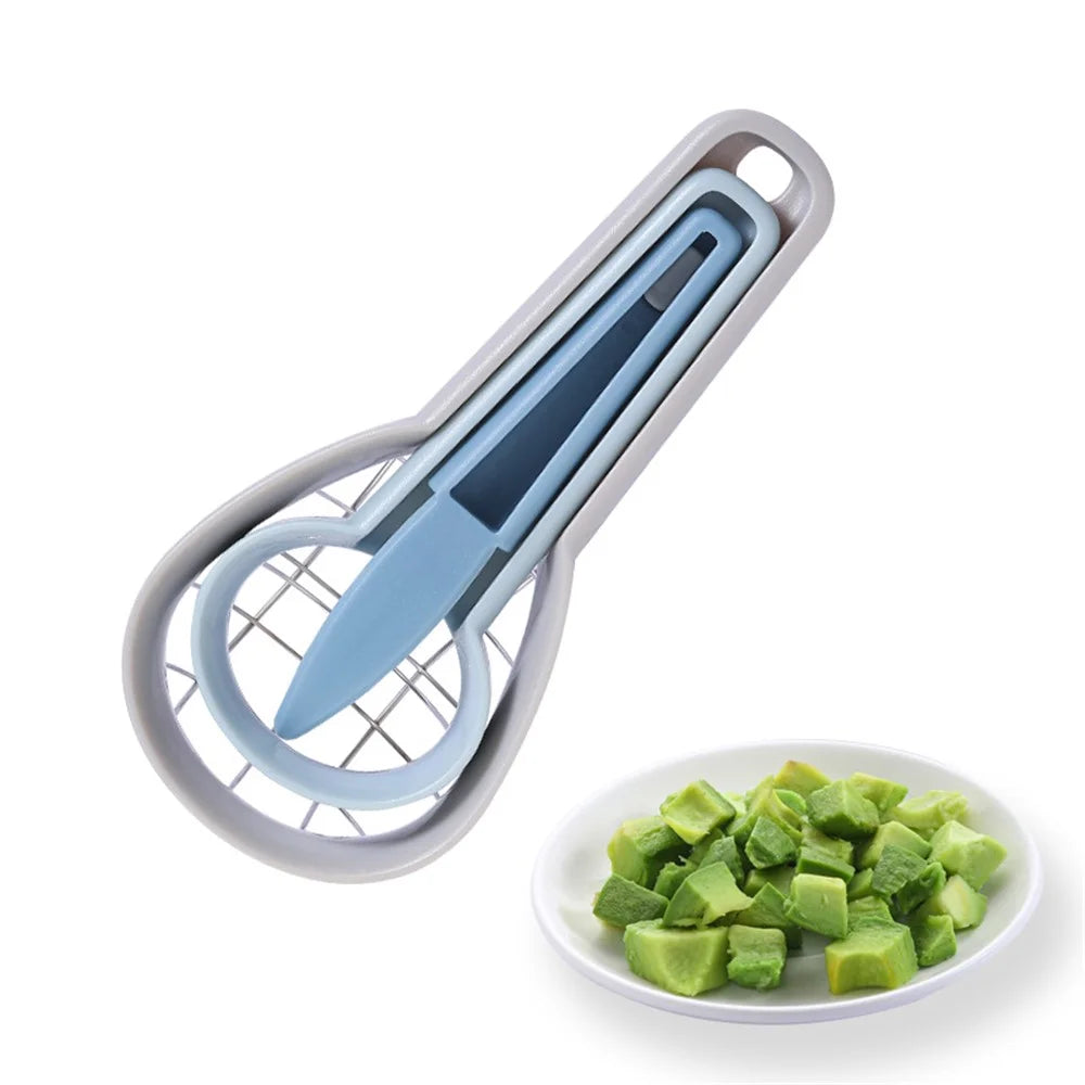 3-in-1 Avocado Slicer Kiwi Fruit Separator Dicing Corer Fruit Separation Tool (BPA Free, No FDA Certificate) - Blue - 6