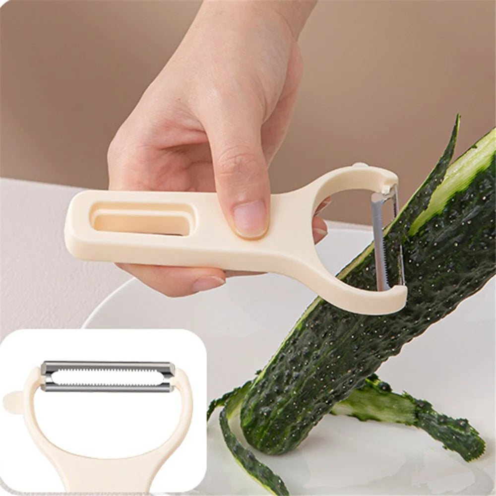 3Pcs / Set Y-shape Multifunctional Stainless Steel Vegetable Peeler Kitchen Fruit Potato Shredder (BPA Free, No FDA Certificate) - Beige - 7
