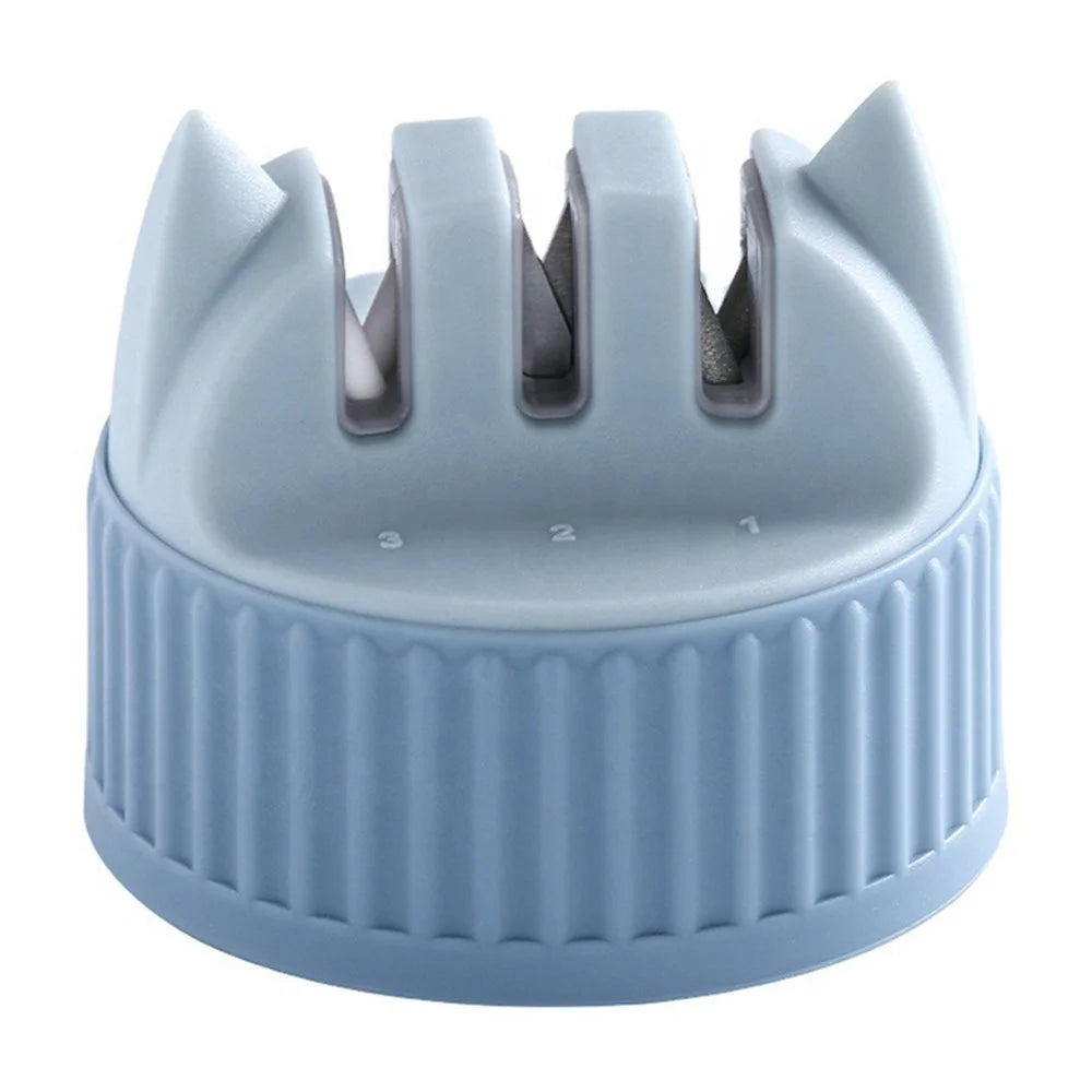 3-stage Mini Knife Sharpener Kitchen Grindstone Tool Pocket Sharpening Stone - Blue - 1