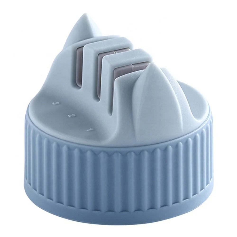 3-stage Mini Knife Sharpener Kitchen Grindstone Tool Pocket Sharpening Stone - Blue - 2