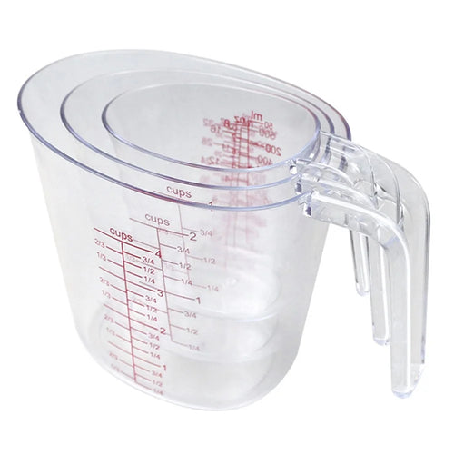 3Pcs / Set Measuring Cups Plastic Stackable Measuring Jugs with Handle Kitchen Tool (BPA Free, No FDA Certificate) - 1