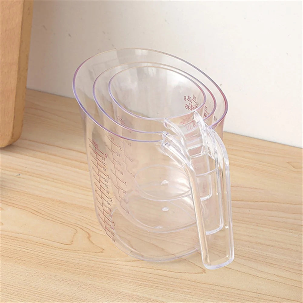 3Pcs / Set Measuring Cups Plastic Stackable Measuring Jugs with Handle Kitchen Tool (BPA Free, No FDA Certificate) - 3