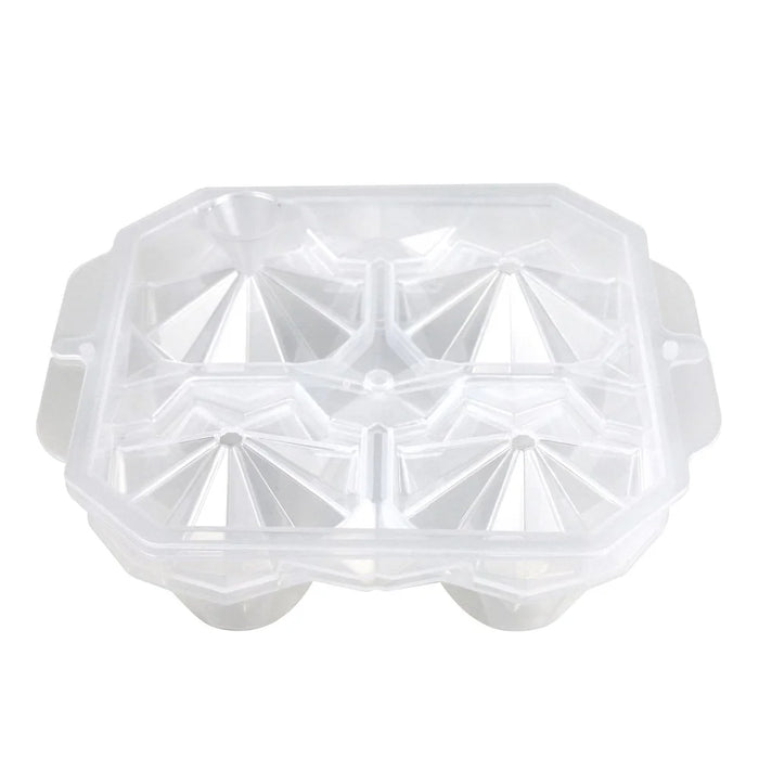 Creative 4 Cells Large Ice Ball Making Box PP Frozen Ice Cube Mold (BPA Free, No FDA Certificate) - Polygonal Star Shape - 2