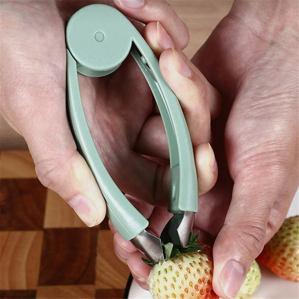 ABS+Stainless Steel Strawberry Stem Remover Tomato Pineapple Corer Fruit Eye Peeler Kitchen Tool (BPA Free, No FDA Certificate) - 2
