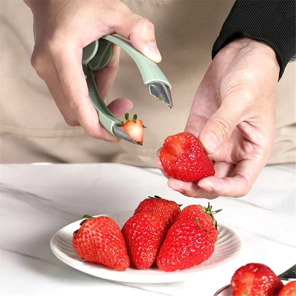 ABS+Stainless Steel Strawberry Stem Remover Tomato Pineapple Corer Fruit Eye Peeler Kitchen Tool (BPA Free, No FDA Certificate) - 4