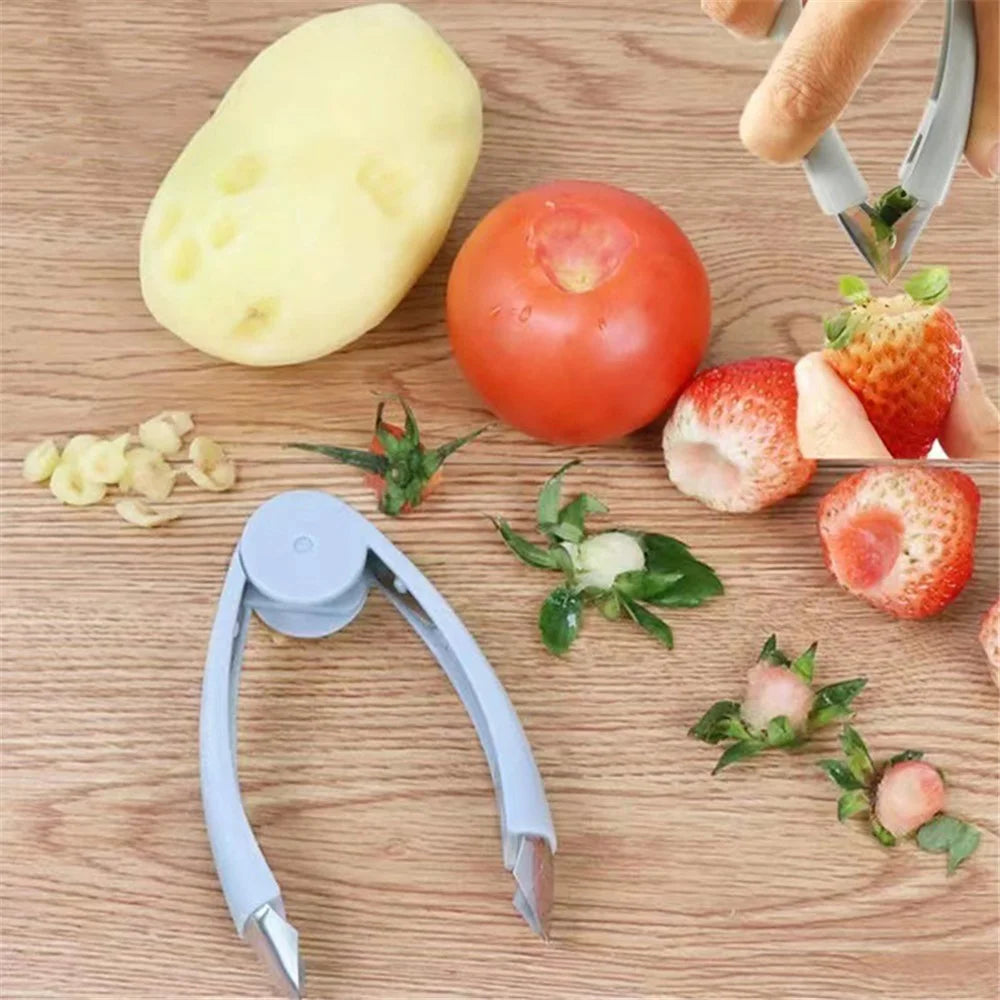 ABS+Stainless Steel Strawberry Stem Remover Tomato Pineapple Corer Fruit Eye Peeler Kitchen Tool (BPA Free, No FDA Certificate) - 5